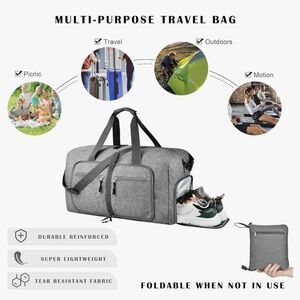 Foldable Duffel Bag with Shoes Compartment